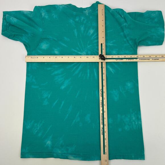 Vintage 80s Horse Equestrian T Shirt Dressage Made In USA Tie Dye Green S Small - Picture 7 of 7